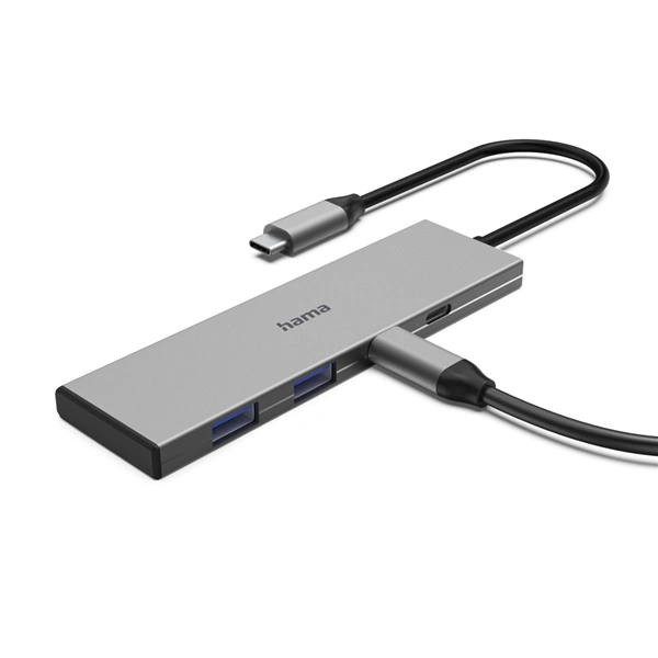 Hama USB-C hub, 4 porty, USB 3.2 10 Gb/s, PD 100 W, hliníkový