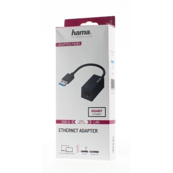 Hama síťový adaptér USB-A - RJ45, Gigabit Ethernet