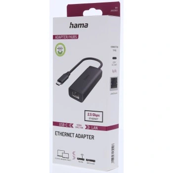 Hama USB LAN adaptér USB-C - RJ45, 2,5 Gb/s