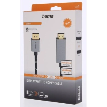 Hama kabel DisplayPort na HDMI 1,5 m, UHD/4K@60 Hz, Prime Line