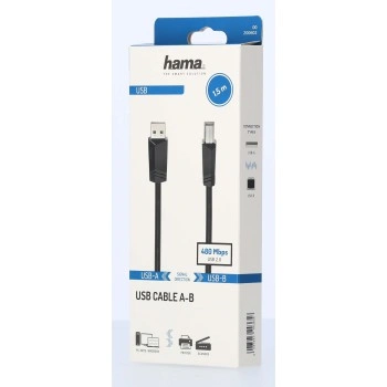 Hama USB 2.0 kabel typ A-B, 1,5 m