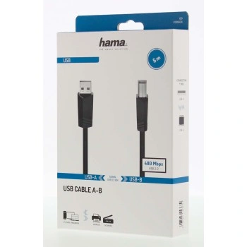 Hama USB 2.0 kabel typ A-B, 5 m