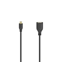 Hama redukce micro USB na USB-A (OTG), Flexi-Slim, oboustranný konektor, 15 cm, černá