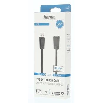 Hama prodlužovací USB 2.0 kabel, 0,75 m