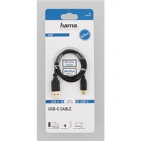 Hama USB-C 2.0 kabel typ A-C 0,75 m, Flexi-Slim, ern