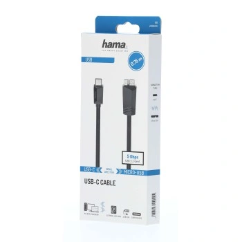 Hama USB-C 3.2 Gen1 kabel typ C - micro B, 0,75 m