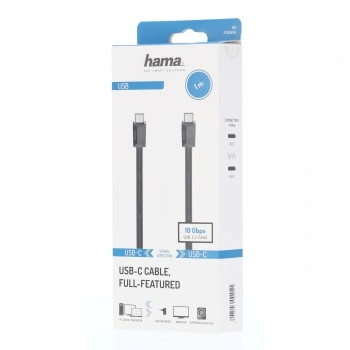 Hama USB-C 3.2 Gen2 kabel, 1 m, 10 Gb/s, 100 W