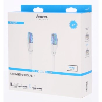 Hama síťový kabel Cat6a U/UTP RJ45 10 m, 10 Gb/s