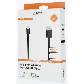 Hama kabel Mini DisplayPort na DisplayPort 1.2, 1,5 m, UHD/4K