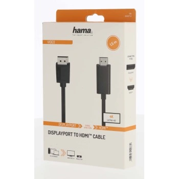 Hama kabel DisplayPort na HDMI, 1,5 m, UHD/4K