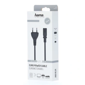 Hama síťový napájecí kabel, euro vidlice, 2,5 m