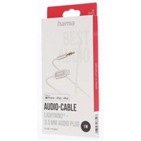 Hama MFI audio adaptrov kabel Lightining na jack 3,5 mm pro Apple, 1 m, aktivn, alu