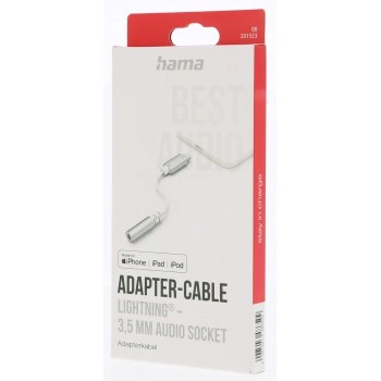 Hama MFi audio adaptér Lightning na jack 3,5 mm pro Apple, aktivní, alu