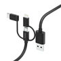 Hama USB kabel 3v1: micro USB, USB-C, Lightning, 1,5 m