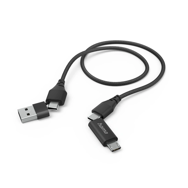 Hama USB kabel 4v1: USB-C, USB-A - USB-C, micro-USB, 1,5 m