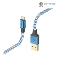 Hama MFi USB kabel Reflective pro Apple, USB-A Lightning 1,5 m, modr
