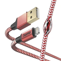 Hama MFi USB kabel Reflective pro Apple, USB-A Lightning 1,5 m, erven