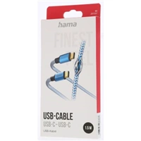 Hama kabel Reflective USB-C 2.0 typ C-C 1,5 m, modr