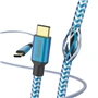 Hama kabel Reflective USB-C 2.0 typ C-C 1,5 m, modrý