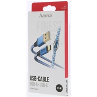 Hama kabel Reflective USB-C 2.0 typ A-C 1,5 m, modrý