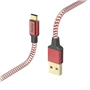 Hama kabel Reflective USB-C 2.0 typ A-C 1,5 m, červený