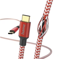 Hama kabel Reflective USB-C 2.0 typ C-C 1,5 m, červený