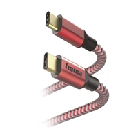 Hama kabel Reflective USB-C 2.0 typ C-C 1,5 m, erven