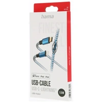 Hama MFi USB-C Lightning kabel Reflective pro Apple, 1,5 m, modr
