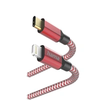 Hama MFi USB-C Lightning kabel Reflective pro Apple, 1,5 m, erven