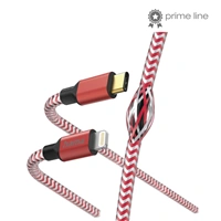 Hama MFi USB-C Lightning kabel Reflective pro Apple, 1,5 m, červený