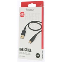 Hama kabel USB-C 2.0 typ A-C 1,5 m Flexible, silikonov, ern