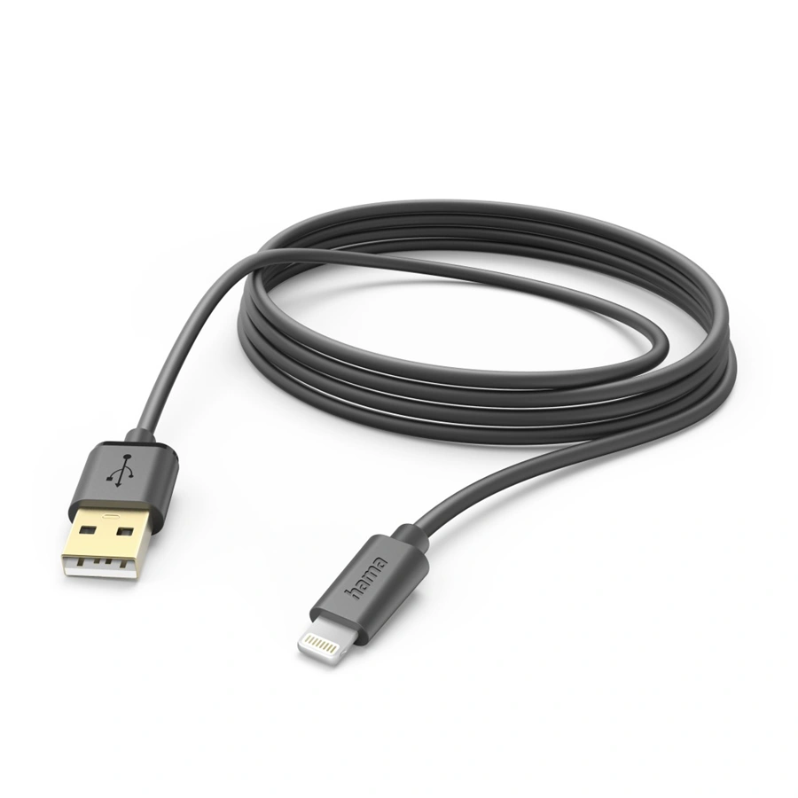 Hama MFi USB kabel pro Apple, USB-A Lightning 3 m, černý