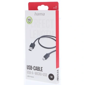 Hama micro USB 2.0 kabel, 1 m, černý