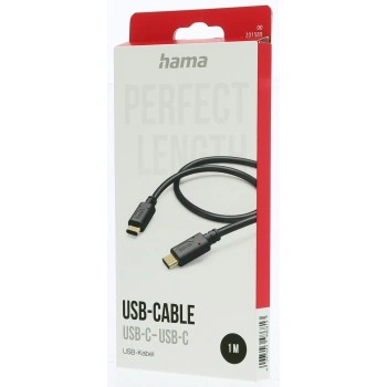 Hama kabel USB-C 2.0 typ C-C 1 m, černá