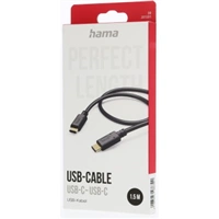 Hama kabel USB-C 2.0 typ C-C 1,5 m, ern