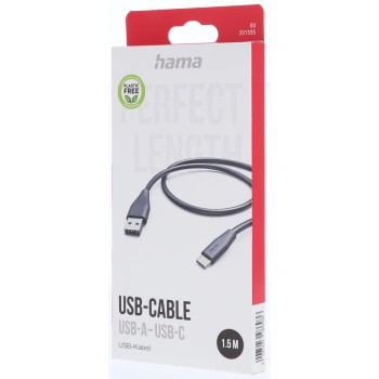 Hama kabel USB-C 2.0 typ A-C 1,5 m, černý
