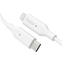 Hama MFi USB-C Lightning kabel pro Apple, 1 m, bílá