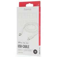 Hama MFi USB-C Lightning kabel pro Apple, 1 m, bl