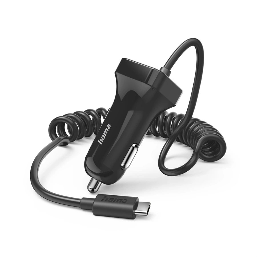 Hama nabíječka do vozidla s kabelem, USB-C, 2,4 A, 1 m