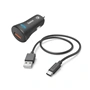 Hama set: rychlá USB nabíječka do vozidla QC 3.0 19,5 W + kabel USB A-C 1,5 m