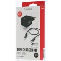 Hama set: rychl USB nabjeka USB-C PD/QC 25 W + kabel USB C-C 1,5 m