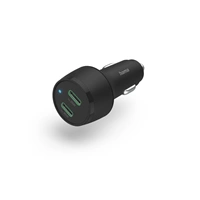 Hama rychlá USB nabíječka do vozidla, 2x USB-C PD/QC, 45 W