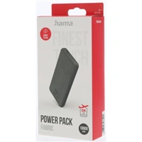Hama Fabric 10, powerbank, 10000 mAh, 3 A, 2 výstupy: USB-C, USB-A, textilní provedení, šedá