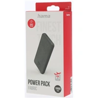 Hama Fabric 10, powerbanka, 10000 mAh, 3 A, 2 vstupy: USB-C, USB-A, textiln proveden, ed