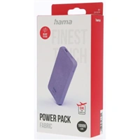 Hama Fabric 10, powerbanka, 10000 mAh, 3 A, USB-C,A, textiln, fialov