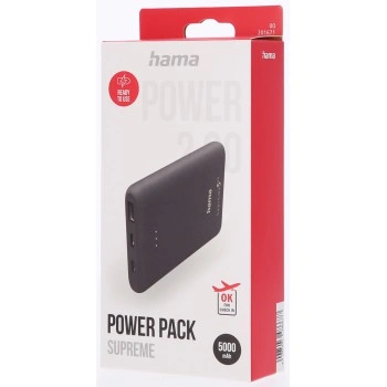 Hama Supreme 5HD, powerbanka 5000 mAh, 2,1 A, výstup: USB-A