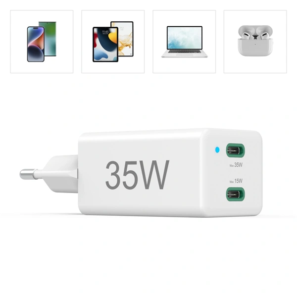 Hama rychlá USB nabíječka, 2x USB-C PD/QC, 35 W