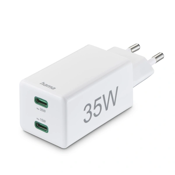 Hama rychlá USB nabíječka, 2x USB-C PD/QC, 35 W