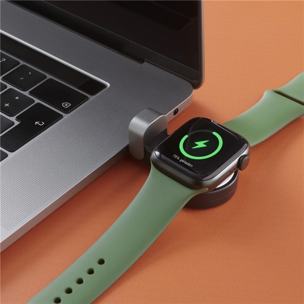 Hama MFi bezdrátová magnetická nabíječka pro Apple Watch, USB-C, kompaktní, černá/bílá