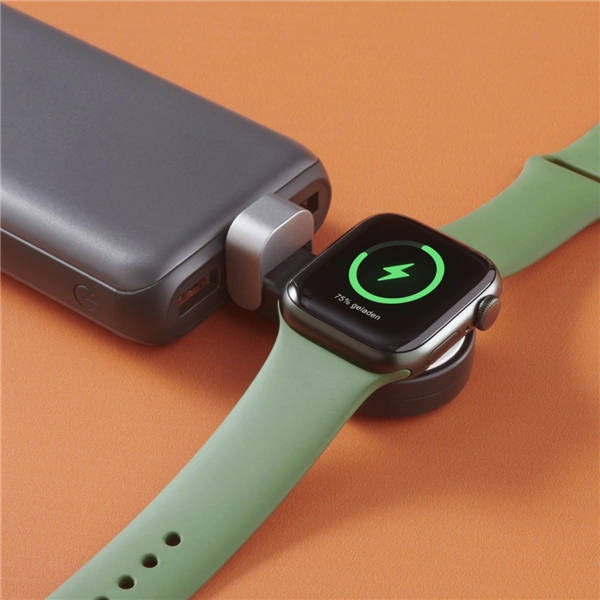 Hama MFi bezdrátová magnetická nabíječka pro Apple Watch, USB-C, kompaktní, černá/bílá